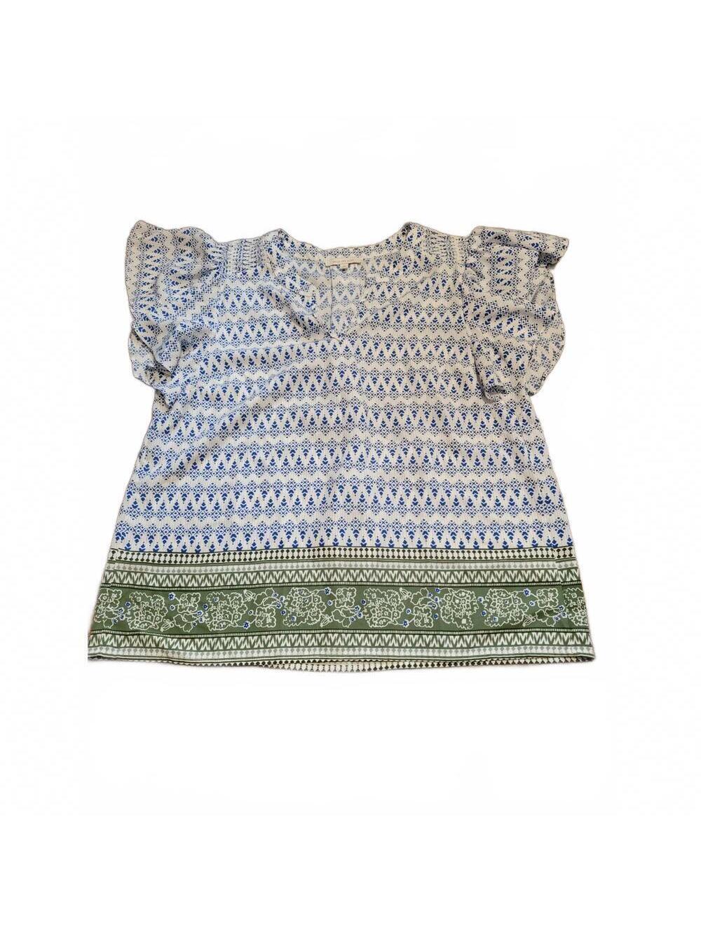 Skies are blue short sleeve pattern blouse Size M